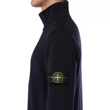 STONE ISLAND M TRUI Stone Island Mock Neck Sweater Met Geribde Details Navy Blue - Match Laren