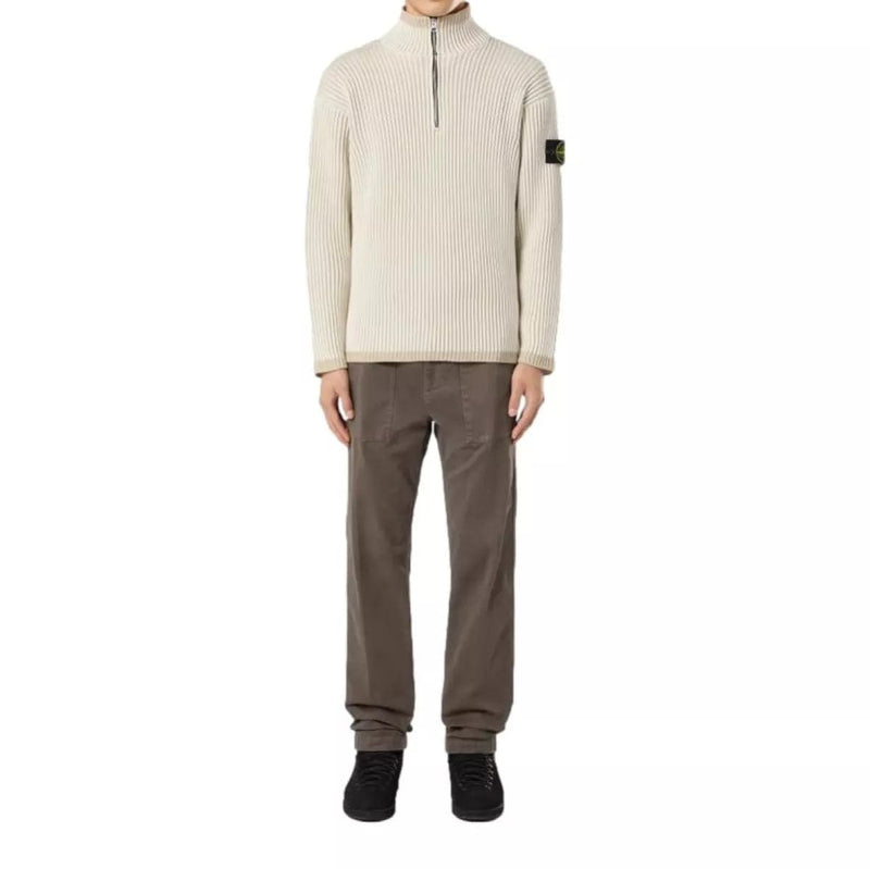 STONE ISLAND M TRUI Stone Island Sweater Met Halflange Rits Off White - Match Laren