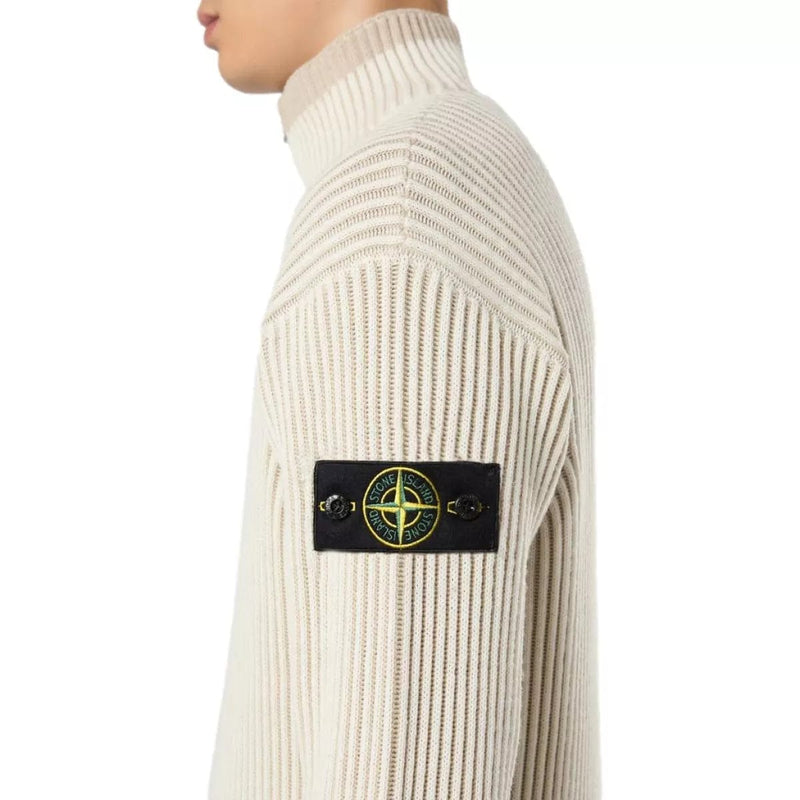 STONE ISLAND M TRUI Stone Island Sweater Met Halflange Rits Off White - Match Laren