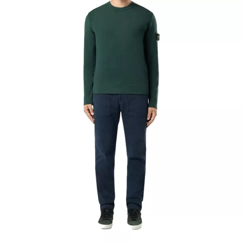 STONE ISLAND M TRUI Stone Island Sweater Met Ronde Hals En Geribde Details Musk Green - Match Laren