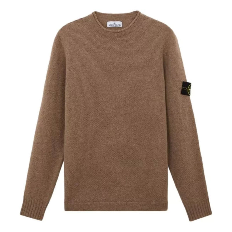 STONE ISLAND M TRUI Stone Island Sweater Met Ronde Hals En Geribde Details Walnut Brown - Match Laren