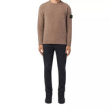 STONE ISLAND M TRUI Stone Island Sweater Met Ronde Hals En Geribde Details Walnut Brown - Match Laren