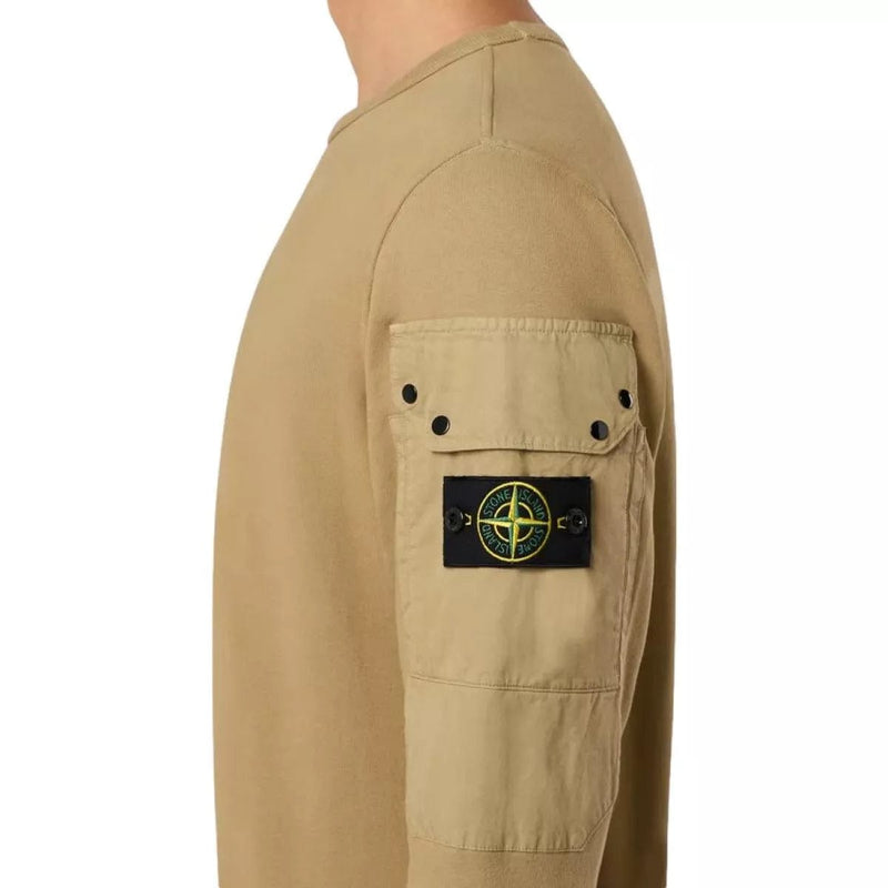 STONE ISLAND Stone Island Sweatshirt Met Ronde Hals En Zakken Biscuit - Match Laren