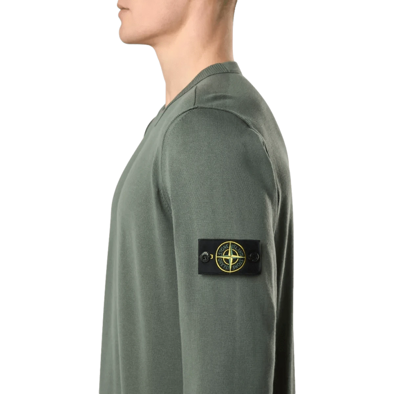STONE ISLAND M TRUI Stone Island Trui Biologisch Katoen Lichtgroen - Match Laren