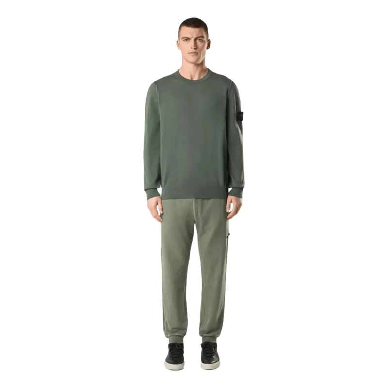 STONE ISLAND M TRUI Stone Island Trui Biologisch Katoen Lichtgroen - Match Laren