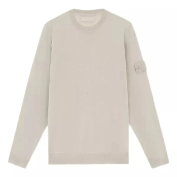 STONE ISLAND M TRUI XL / ZAND Stone Island Trui Met Ronde Hals En Geribde Details Zand - Match Laren