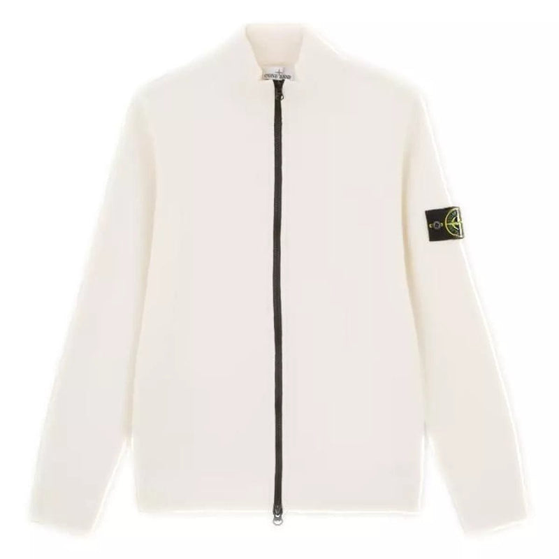 STONE ISLAND M VEST Stone Island Cardigan Sweater Met Tweerichtingsrits 503A1 Off White - Match Laren