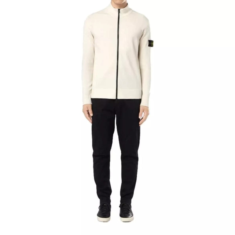 STONE ISLAND M VEST Stone Island Cardigan Sweater Met Tweerichtingsrits 503A1 Off White - Match Laren