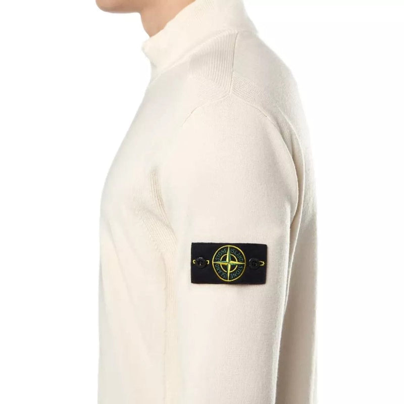 STONE ISLAND M VEST Stone Island Cardigan Sweater Met Tweerichtingsrits 503A1 Off White - Match Laren