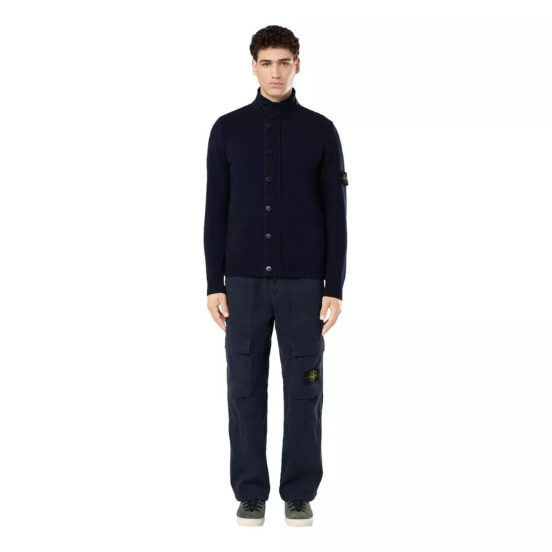 STONE ISLAND M VEST Stone Island Lamswol Trui Marineblauw - Match Laren