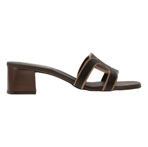 TODS M SLIPPER 37 / ZWART COMBI Tod's Heeled Mules - Black/Brown