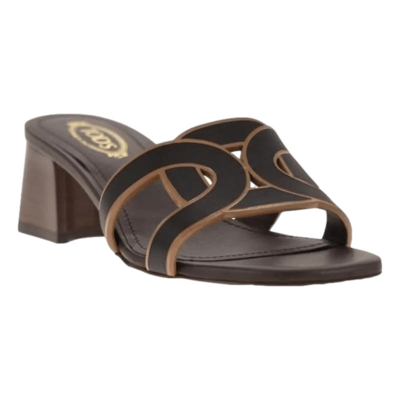 TODS M SLIPPER Tod's Heeled Mules - Black/Brown