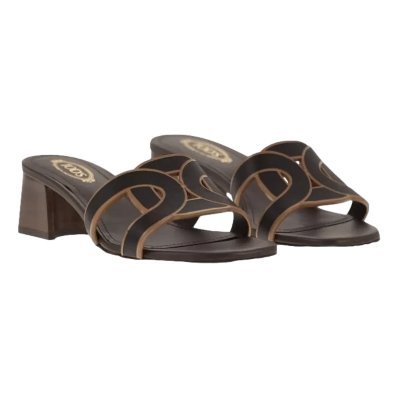 TODS M SLIPPER Tod's Heeled Mules - Black/Brown