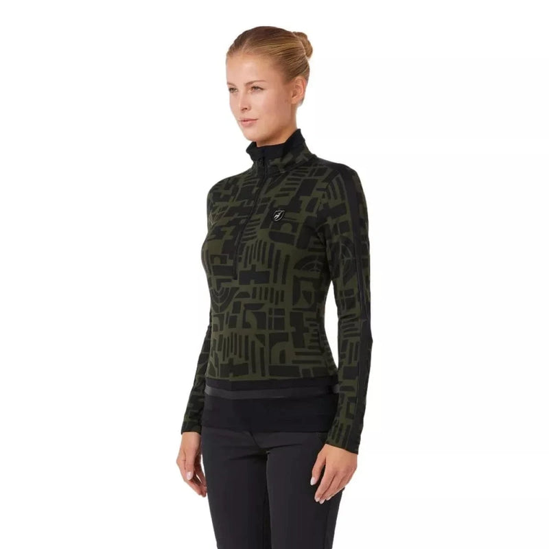 TONI SAILER SKI PULLI 34 / OLIJF TONI SAILER Luise Print Olive - Match Laren