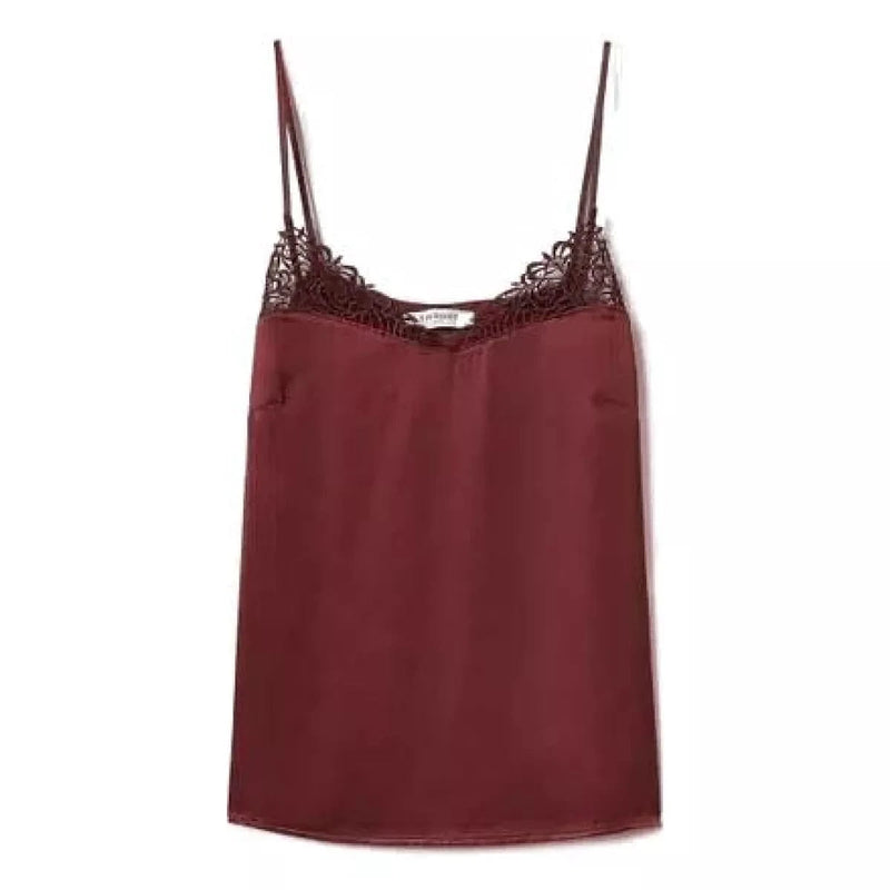 TWINSET M TOP Twinset Satijnen Top Bordeaux - Sisera Laren