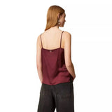 TWINSET M TOP Twinset Satijnen Top Bordeaux - Sisera Laren