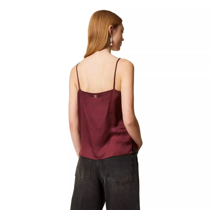TWINSET M TOP Twinset Satijnen Top Bordeaux - Sisera Laren