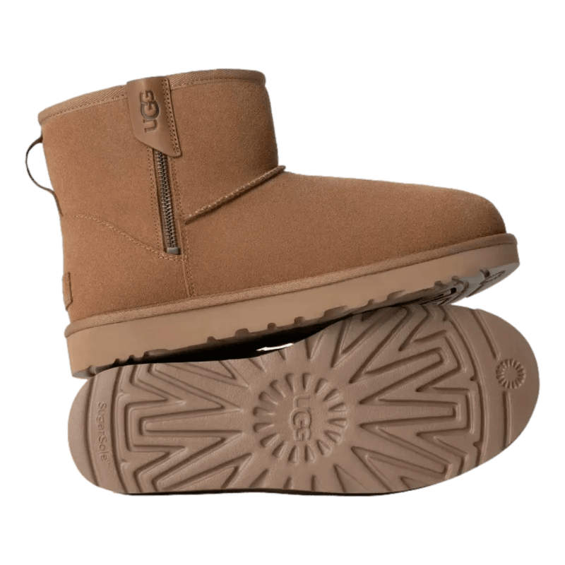 UGG M LAARS UGG Classic Mini Bailey-Laars Met Rits Chestnut - Match Laren