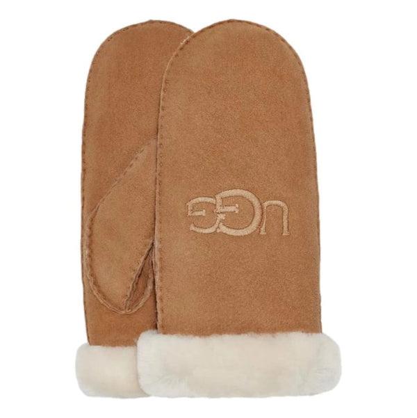 UGG M WANTEN UGG Dames Want Van Sheepskin Met Borduursels Camel - Match Laren