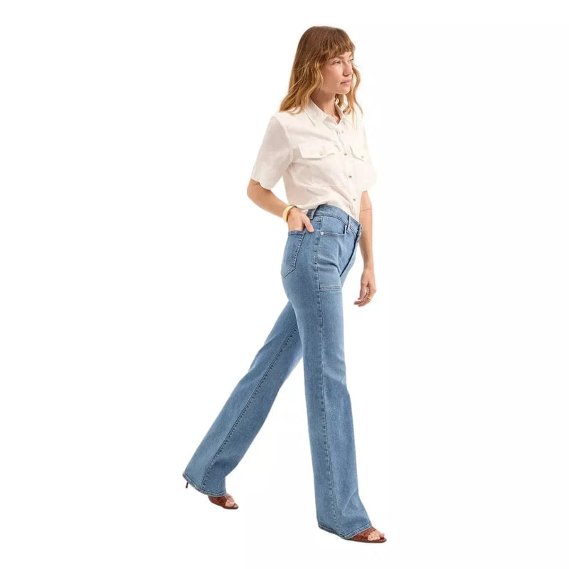 VERONICA BEARD JEANS BROEK 29 / LICHT DENIM Veronica Beard Crossbie Wide Leg Broek - Match Laren