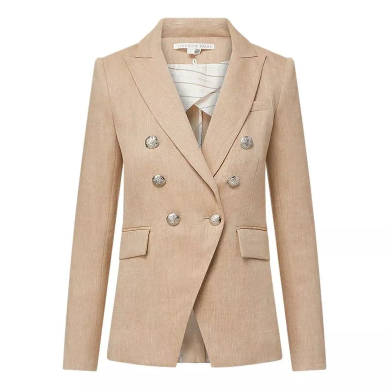 VERONICA BEARD M BLAZER 4 / ZAND Veronica Beard Miller Linnen Dickey Blazer Zand - Match Laren