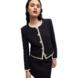 VERONICA BEARD M BLAZER Veronica Beard Mabel Collarless Tweed Jacket Marine - Match Laren