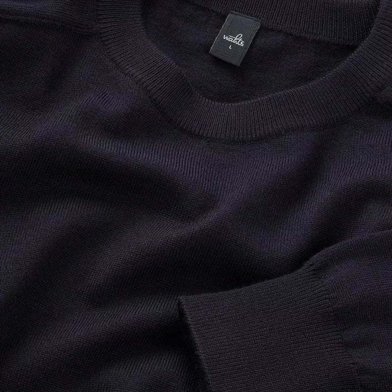 WAHTS M TRUI L / MARINE Wahts Hill Lightweight Crewneck Pullover blauw - Match Laren