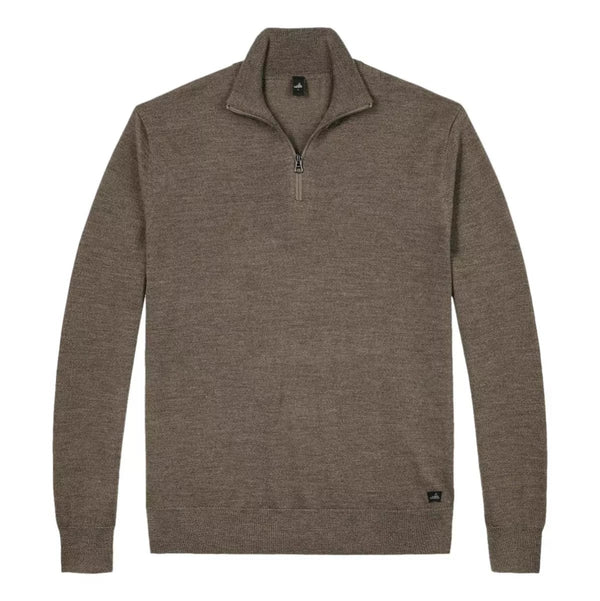 WAHTS Wahts Luke Luxury Merino Half Zip trui taupe combi - Match Laren