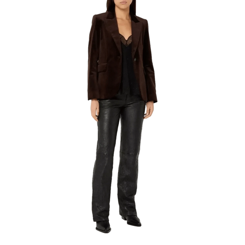ZADIG & VOLTAIRE M BLAZER Zadig & Voltaire Blazer Vaska Velvet Donkerbruin - Match Laren