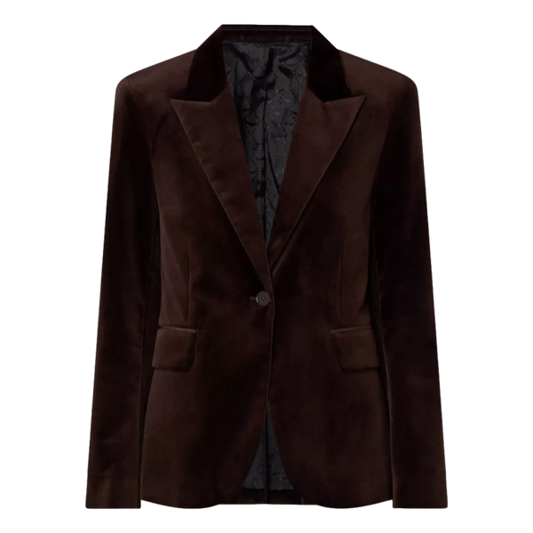 ZADIG & VOLTAIRE M BLAZER Zadig & Voltaire Blazer Vaska Velvet Donkerbruin - Match Laren