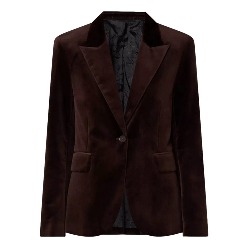 ZADIG & VOLTAIRE M BLAZER Zadig & Voltaire Blazer Vaska Velvet Donkerbruin - Match Laren