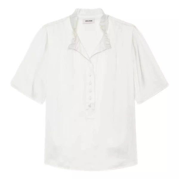 ZADIG & VOLTAIRE M BLOUSE XS / OFF WHITE Zadig & Voltaire Satijnen Top Topher - Goud