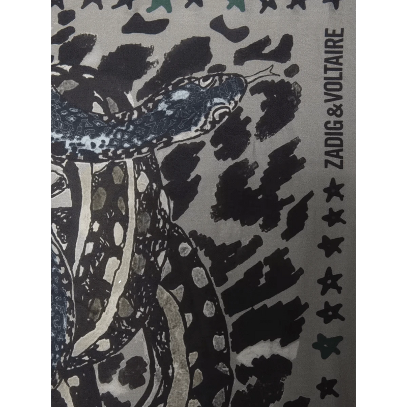 ZADIG & VOLTAIRE M SJAAL ONE / GRIJS COMBI Zadig & Voltaire Billie Snakes Sjaal Grijs - Match Laren
