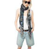 ZADIG & VOLTAIRE M SJAAL ONE / GRIJS COMBI Zadig & Voltaire Billie Snakes Sjaal Grijs - Match Laren