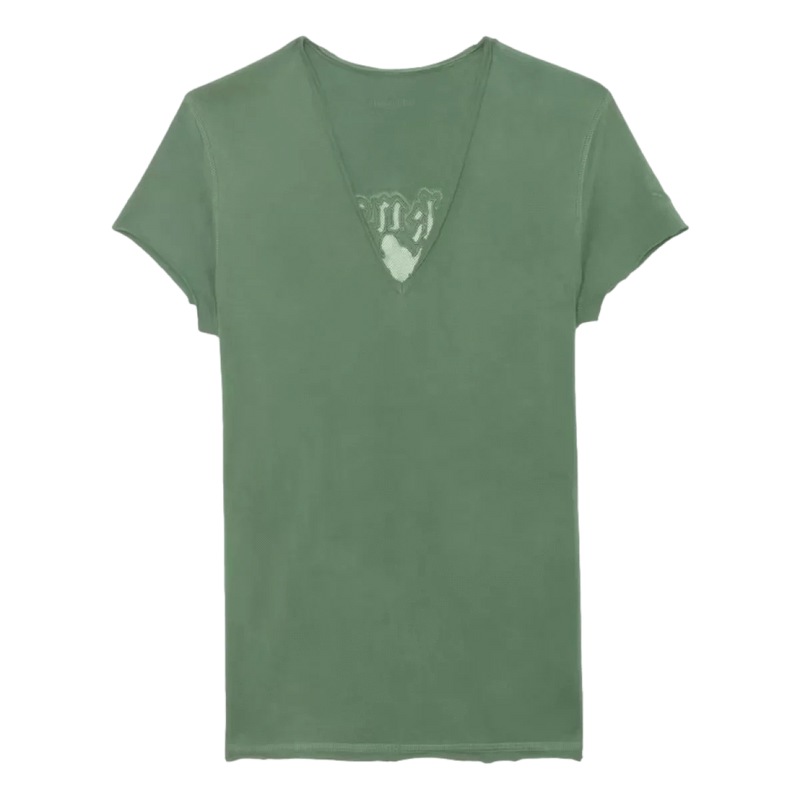 ZADIG & VOLTAIRE M T-SHIRT XS / GROEN Zadig & Voltaire Fallen Angel Visnet T-Shirt Groen - Match Laren