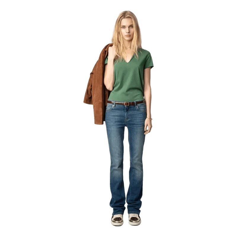 ZADIG & VOLTAIRE M T-SHIRT Zadig & Voltaire Fallen Angel Visnet T-Shirt Groen - Match Laren