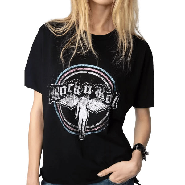 ZADIG & VOLTAIRE M T-SHIRT Zadig & Voltaire Tommer Fallen Angel T-Shirt Zwart Combi - Match Laren