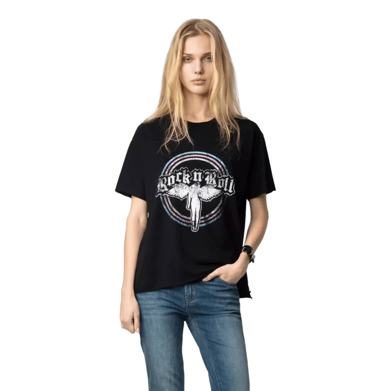 ZADIG & VOLTAIRE M T-SHIRT Zadig & Voltaire Tommer Fallen Angel T-Shirt Zwart Combi - Match Laren