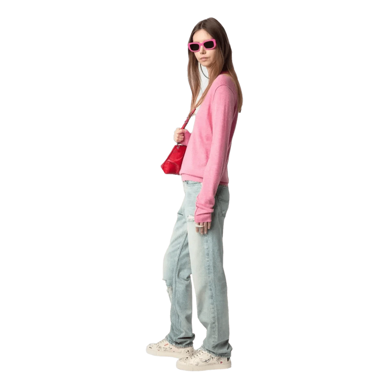ZADIG & VOLTAIRE M TRUI Zadig & Voltaire Rivy Kasjmier Trui Rose - Match Laren