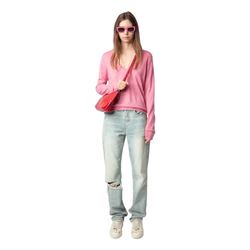 ZADIG & VOLTAIRE M TRUI Zadig & Voltaire Rivy Kasjmier Trui Rose - Match Laren