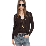 ZADIG & VOLTAIRE M VEST Zadig & Voltaire Vest Missya 100% Kasjmier Donkerbruin - Match Laren