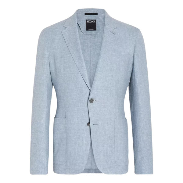 ZEGNA Zegna Blazer Crossover Lichtblauw - Match Laren