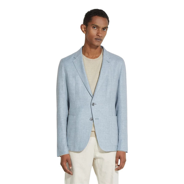 ZEGNA M BLAZER Zegna Blazer Crossover Lichtblauw - Match Laren