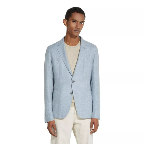 ZEGNA Zegna Blazer Crossover Lichtblauw - Match Laren